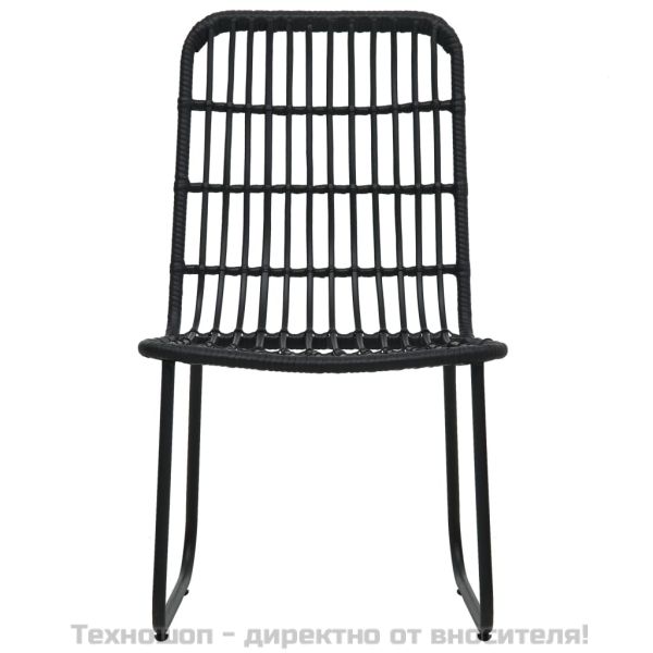 Градински столове, 2 бр, полиратан, черни