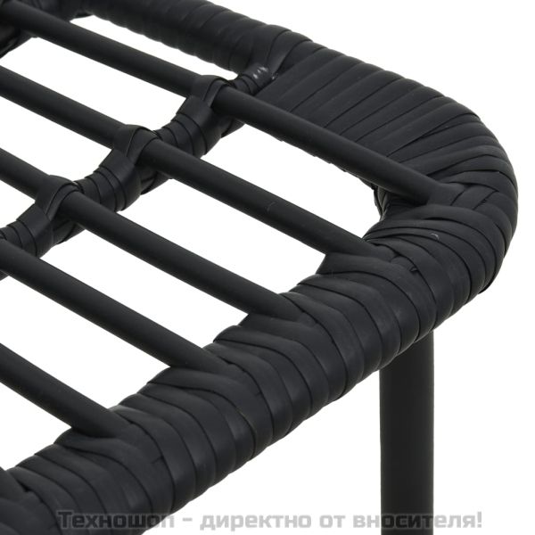 Градински столове, 2 бр, полиратан, черни