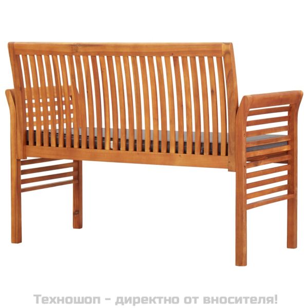 2-местна градинска пейка с възглавница, 120 см, акация масив