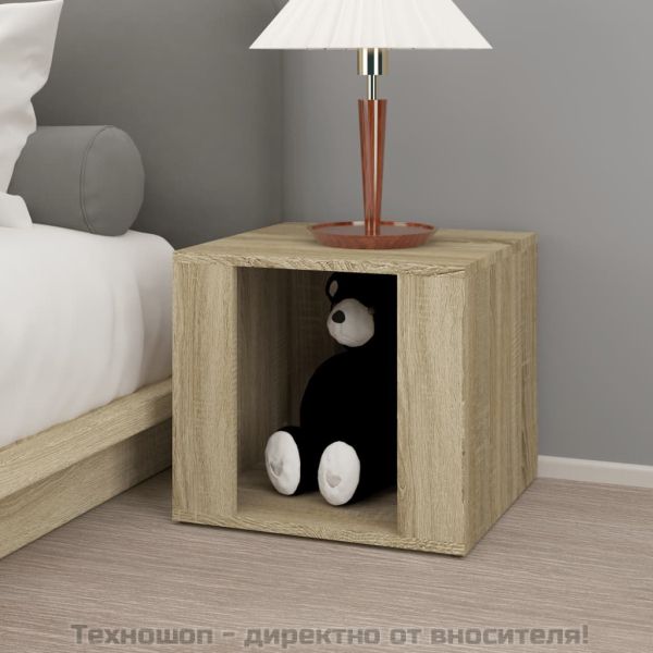 Нощна масичка, дъб сонома, 41x40x36 см, инженерно дърво