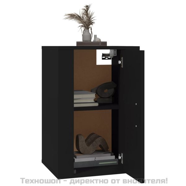 ТВ шкаф за стенен монтаж, черно, 40x34,5x60см