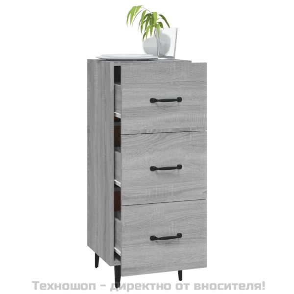 Сайдборд, сив сонома, 34,5x34x90 см, инженерно дърво