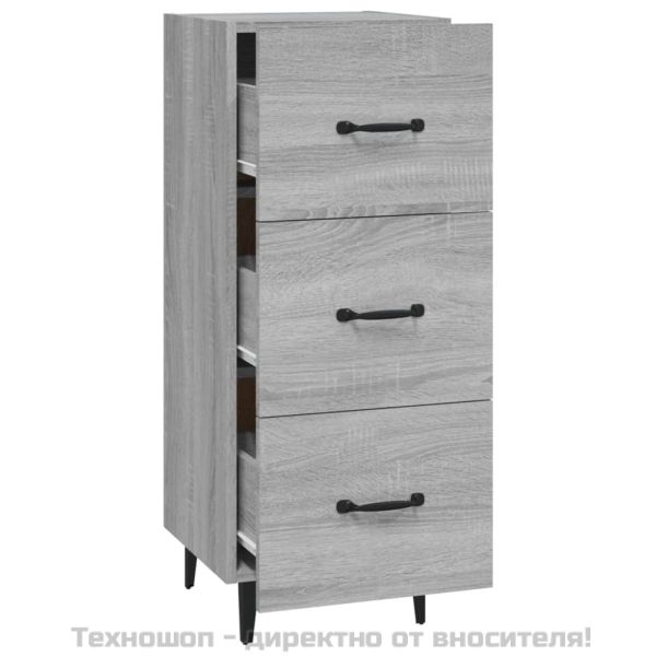 Сайдборд, сив сонома, 34,5x34x90 см, инженерно дърво