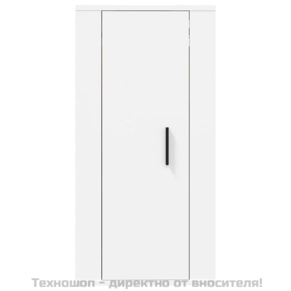 ТВ шкаф за стенен монтаж, бял, 40x34,5x80 см