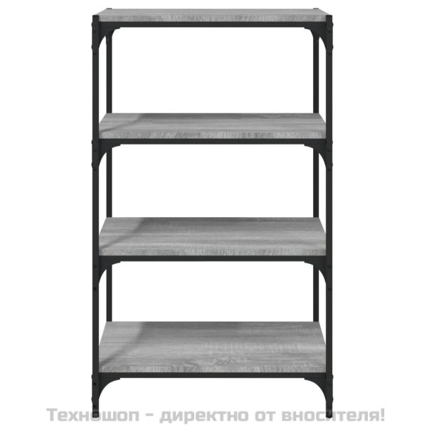 Библиотека сив сонома 60x33x100 см инженерно дърво и стомана