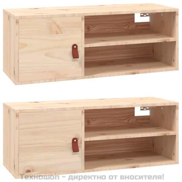 Стенни шкафове, 2 бр, 80x30x30 см, бор масив