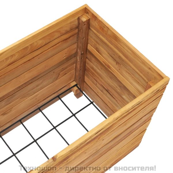 Повдигната леха 100x40x55 см рециклирано тиково дърво и стомана