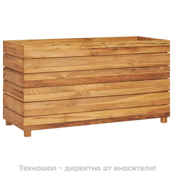 Повдигната леха 100x40x55 см рециклирано тиково дърво и стомана