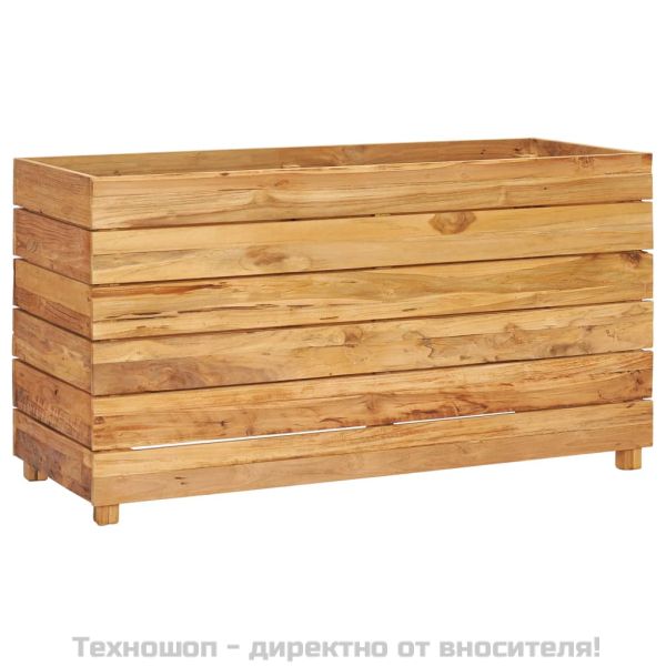 Повдигната леха 100x40x55 см рециклирано тиково дърво и стомана