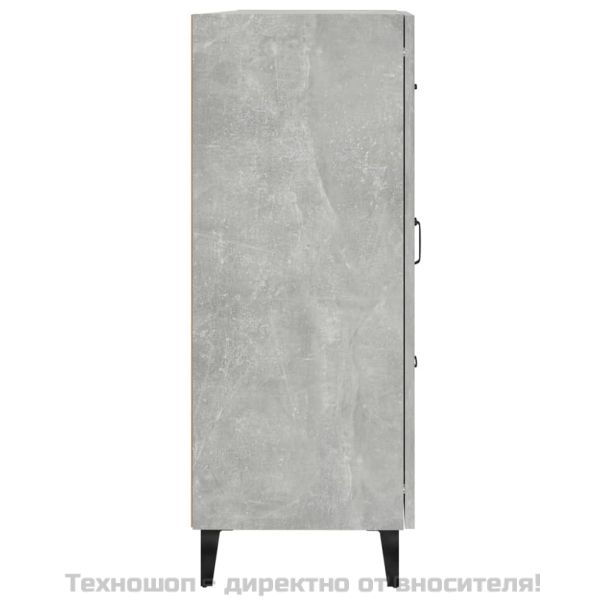 Сайдборд, бетонно сив, 69,5x34x90 см, инженерно дърво