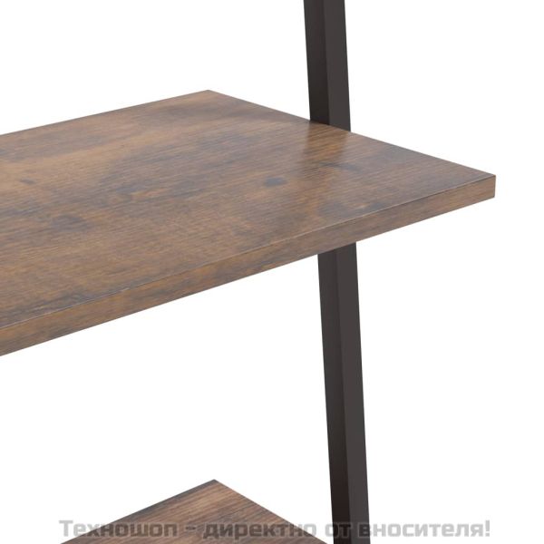 Етажерка стълба с 3 рафта тъмнокафяво и черно 64x34x116 см