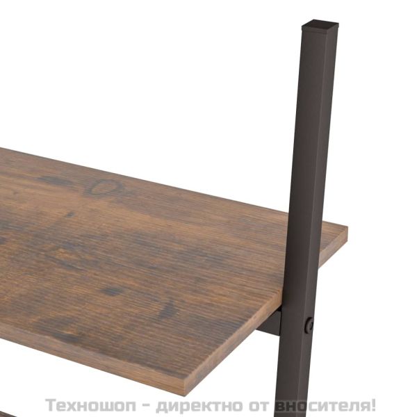Етажерка стълба с 3 рафта тъмнокафяво и черно 64x34x116 см