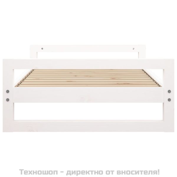 Кучешко легло, бяло, 95,5x65,5x28 см, борова дървесина масив