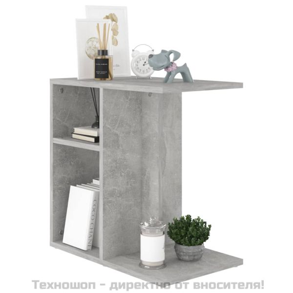 Странична маса, бетонно сива, 50x30x50 см, ПДЧ