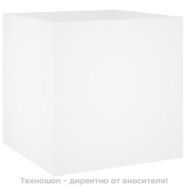 Плантерна кутия, бяла, 40x40x40 см, инженерно дърво