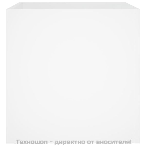 Плантерна кутия, бяла, 40x40x40 см, инженерно дърво