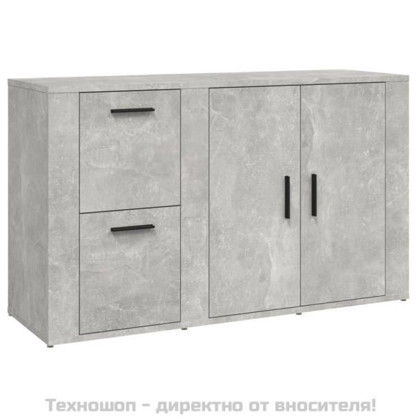 Сайдборд, бетонно сив, 100x33x59,5 см, инженерно дърво