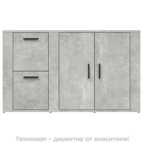 Сайдборд, бетонно сив, 100x33x59,5 см, инженерно дърво
