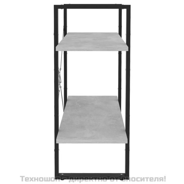 2-етажна библиотека, бетонно сива, 80x30x70 см, инженерно дърво