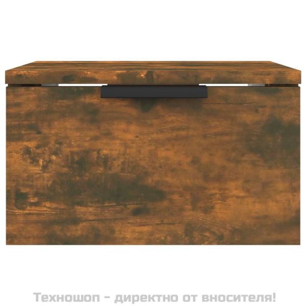 Нощно шкафче за стенен монтаж, опушен дъб, 34x30x20 см