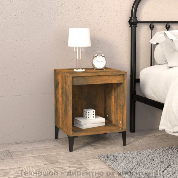 Нощни шкафчета 2 бр опушен дъб 40x35x50 см