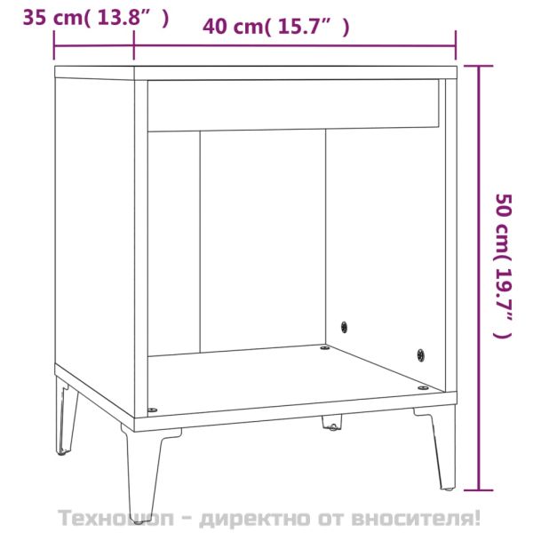 Нощни шкафчета 2 бр опушен дъб 40x35x50 см