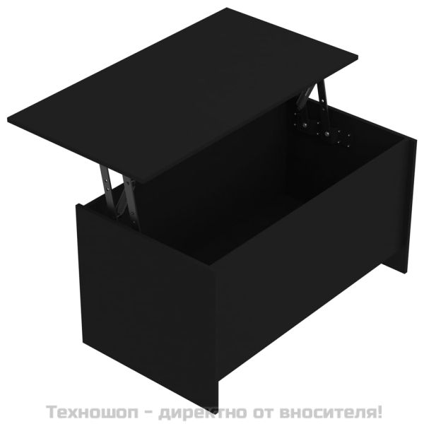 Маса за кафе, черна, 102x55,5x52,5 см, инженерно дърво