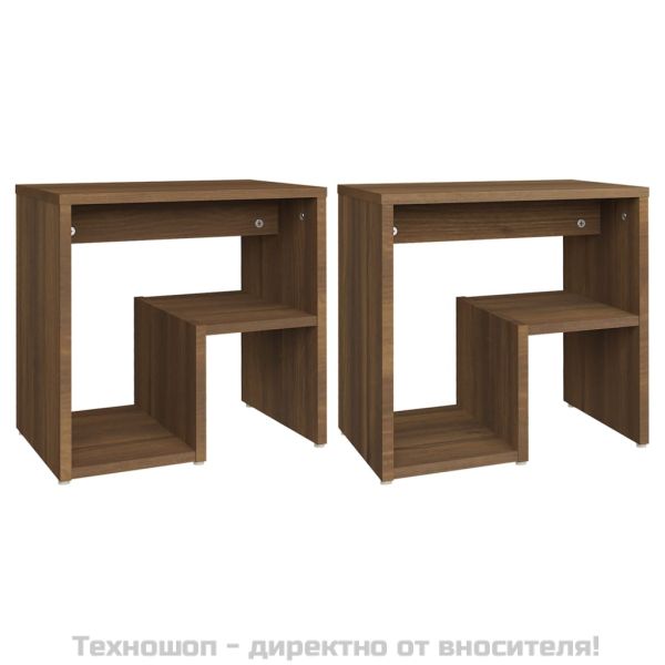 Нощни шкафчета, 2 бр, кафяв дъб, 40x30x40 см, инженерно дърво