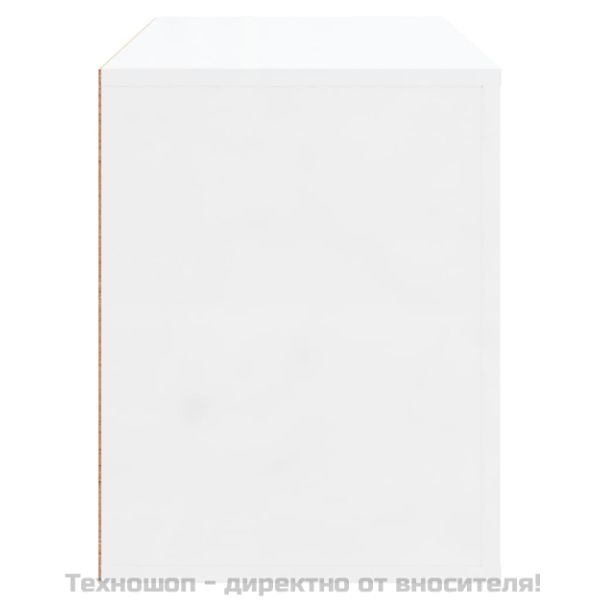 Шкаф за обувки, бял гланц, 80x35x45 см, инженерно дърво