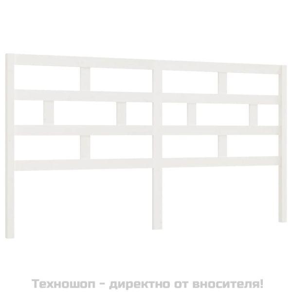 Горна табла за легло, бяла, 186x4x100 см, бор масив