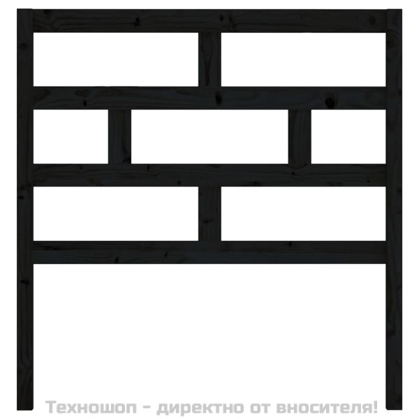 Горна табла за легло, черна, 106x4x100 см, бор масив