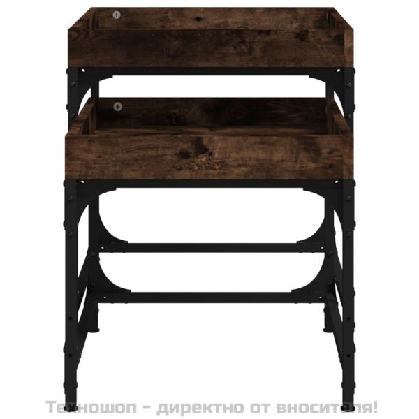 Странични маси, 2 бр, опушен дъб, инженерно дърво