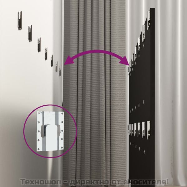 Стенна табла за легло черна 240x1,5x80 см инженерна дървесина