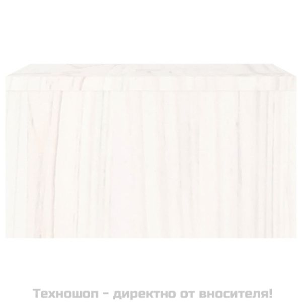 Поставка за монитор, бяла, 50x27x15 см, бор масив