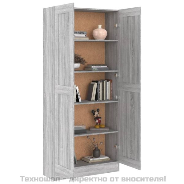 Шкаф за книги, сив сонома, 82,5x30,5x185,5 см, инженерно дърво