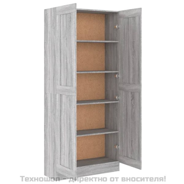 Шкаф за книги, сив сонома, 82,5x30,5x185,5 см, инженерно дърво