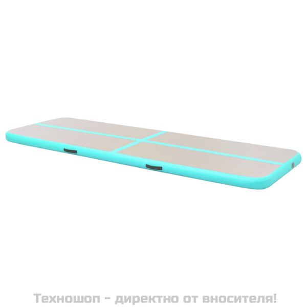Надуваем дюшек за гимнастика с помпа, 400x100x10 см, PVC, зелен