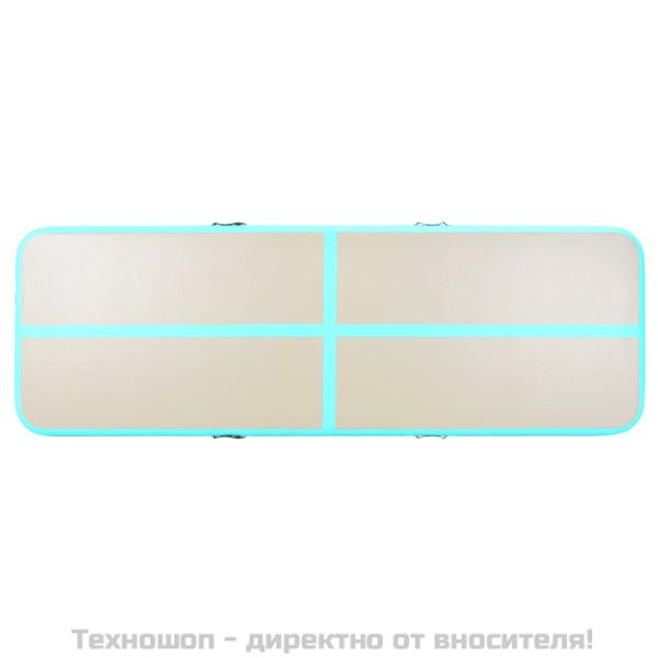 Надуваем дюшек за гимнастика с помпа, 400x100x10 см, PVC, зелен