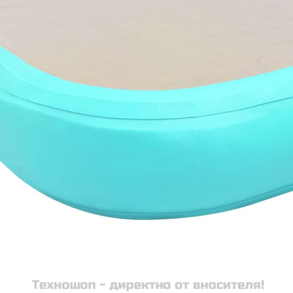 Надуваем дюшек за гимнастика с помпа, 400x100x10 см, PVC, зелен