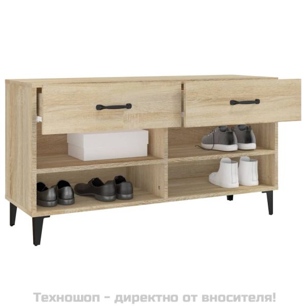 Шкаф за обувки, сонома дъб, 102x35x55 см, инженерно дърво