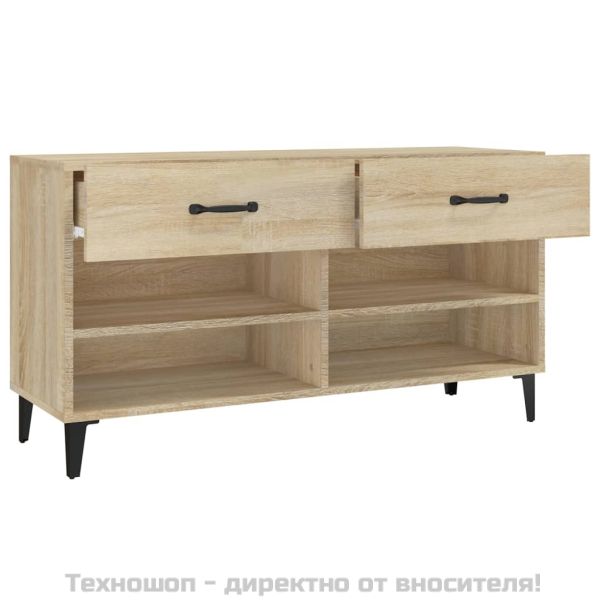 Шкаф за обувки, сонома дъб, 102x35x55 см, инженерно дърво