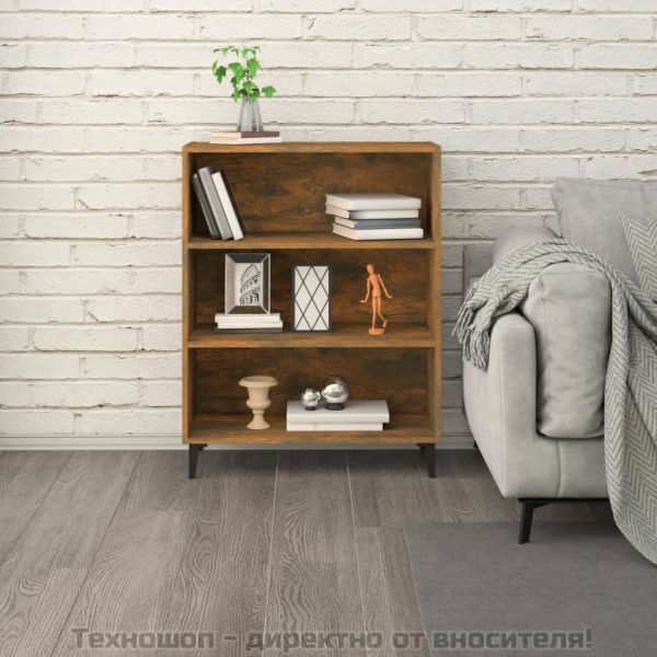 Сайдборд, опушен дъб, 69,5x32,5x90 см, инженерно дърво