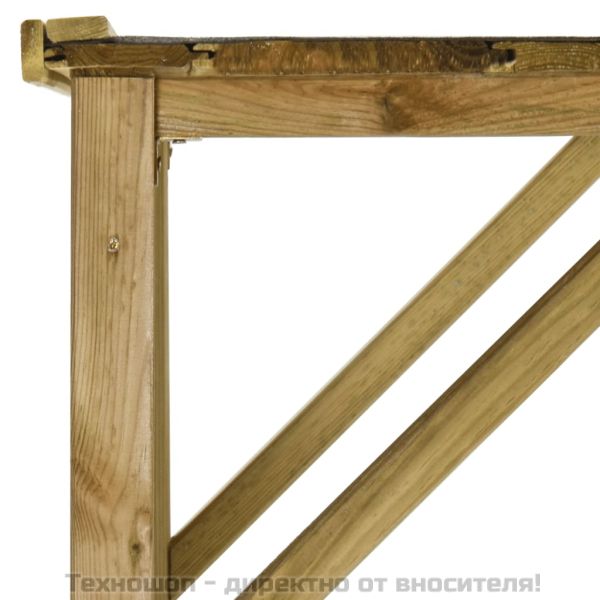 Градински навес за дърва и инструменти, бор, 253x80x170 см