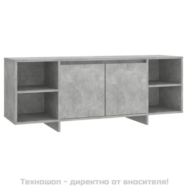 ТВ шкаф, Бетонно сиво, 130x35x50 см, инженерно дърво