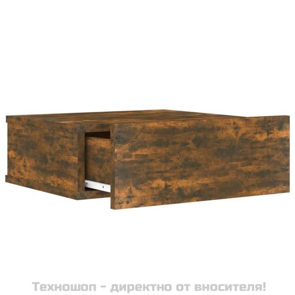 Плаващи нощни шкафчета 2 бр опушен дъб 40x30x15 см инж. дърво