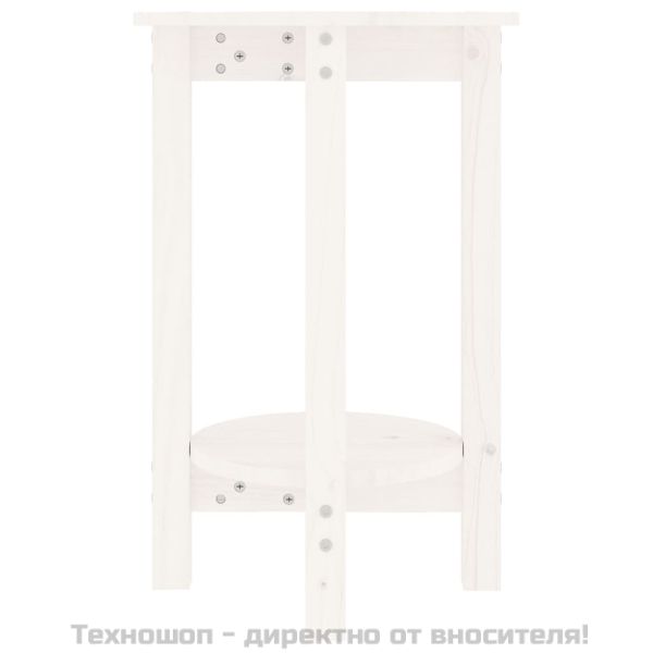 Кафе маса, бяла, Ø 40x60 см, борово дърво масив