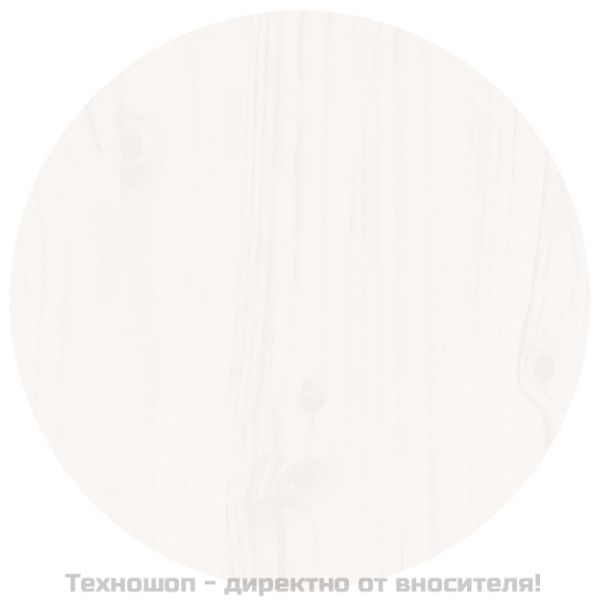 Кафе маса, бяла, Ø 40x60 см, борово дърво масив