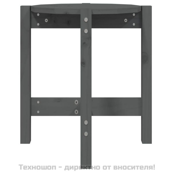 Кафе маса, сива, Ø 42,5x45 см, борово дърво масив
