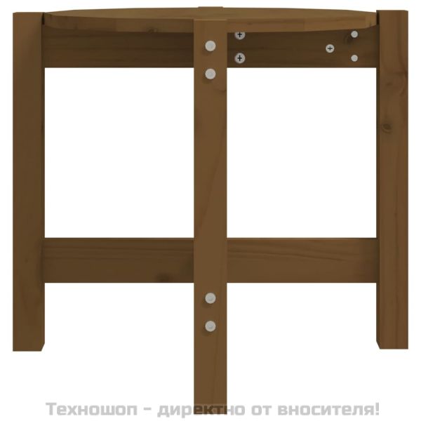 Кафе маса, меденокафява, Ø 52,5x45 см, борово дърво масив