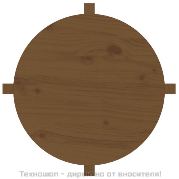 Кафе маса, меденокафява, Ø 62,5x45 см, борово дърво масив